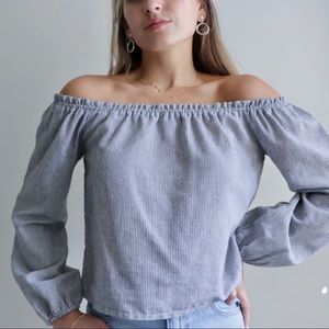 Stripped off-the-shoulder top by Brandy Melville